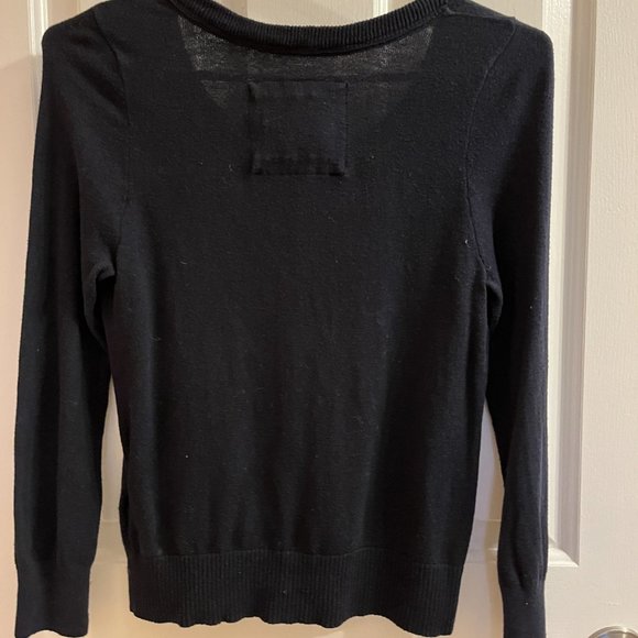 Abercrombie & Fitch Cardigan Sweater with Floral Lace - Navy - Picture 3 of 3